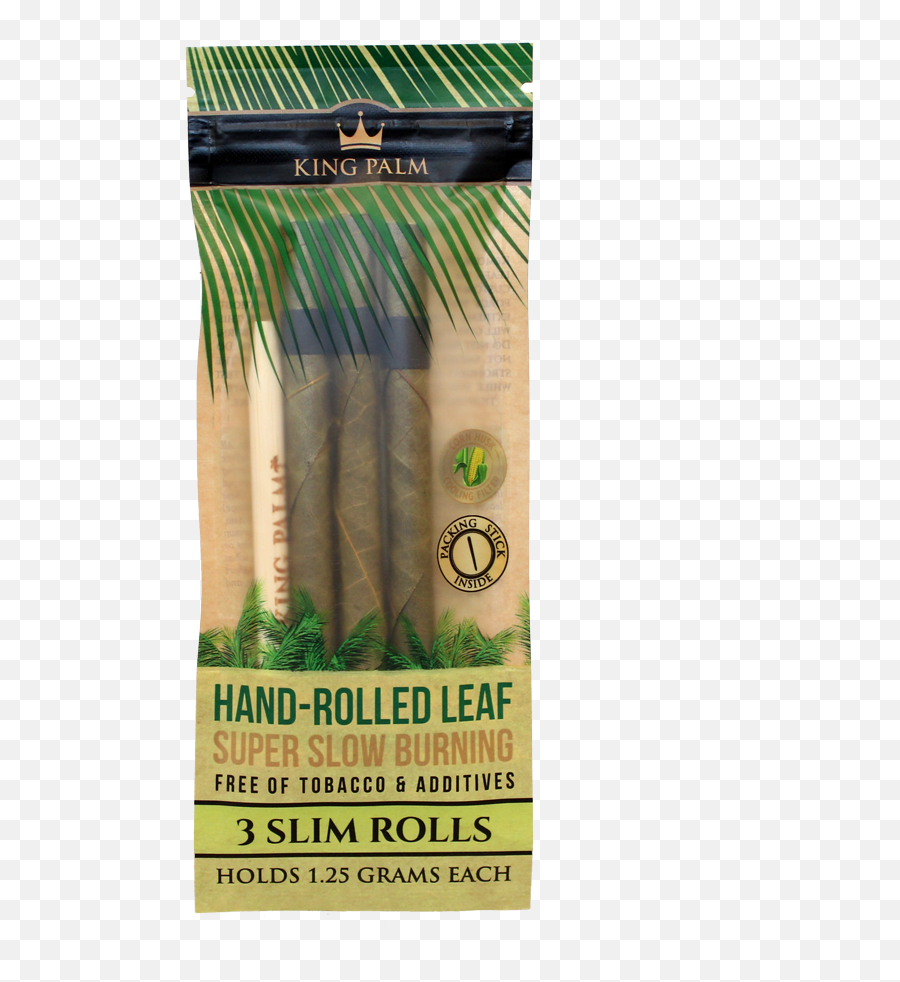 King Palm 3 Slim Rolls Hand Rolled Leaf Free Of Tobacco - King Palm 3 Slim Rolls Png,Tobacco Leaf Png