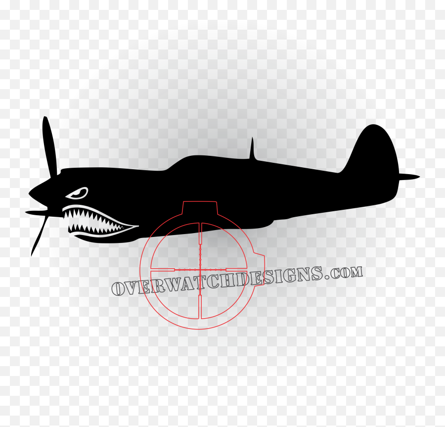 Warhawk Plane With Shark Teeth - P 40 Warhawk Silhouette Sticker Png,Shark Teeth Png