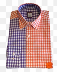 Clemson Paneled Orangepurple Sport Shirt - Paw Logo Dorothy Perkins Black And White Check png
