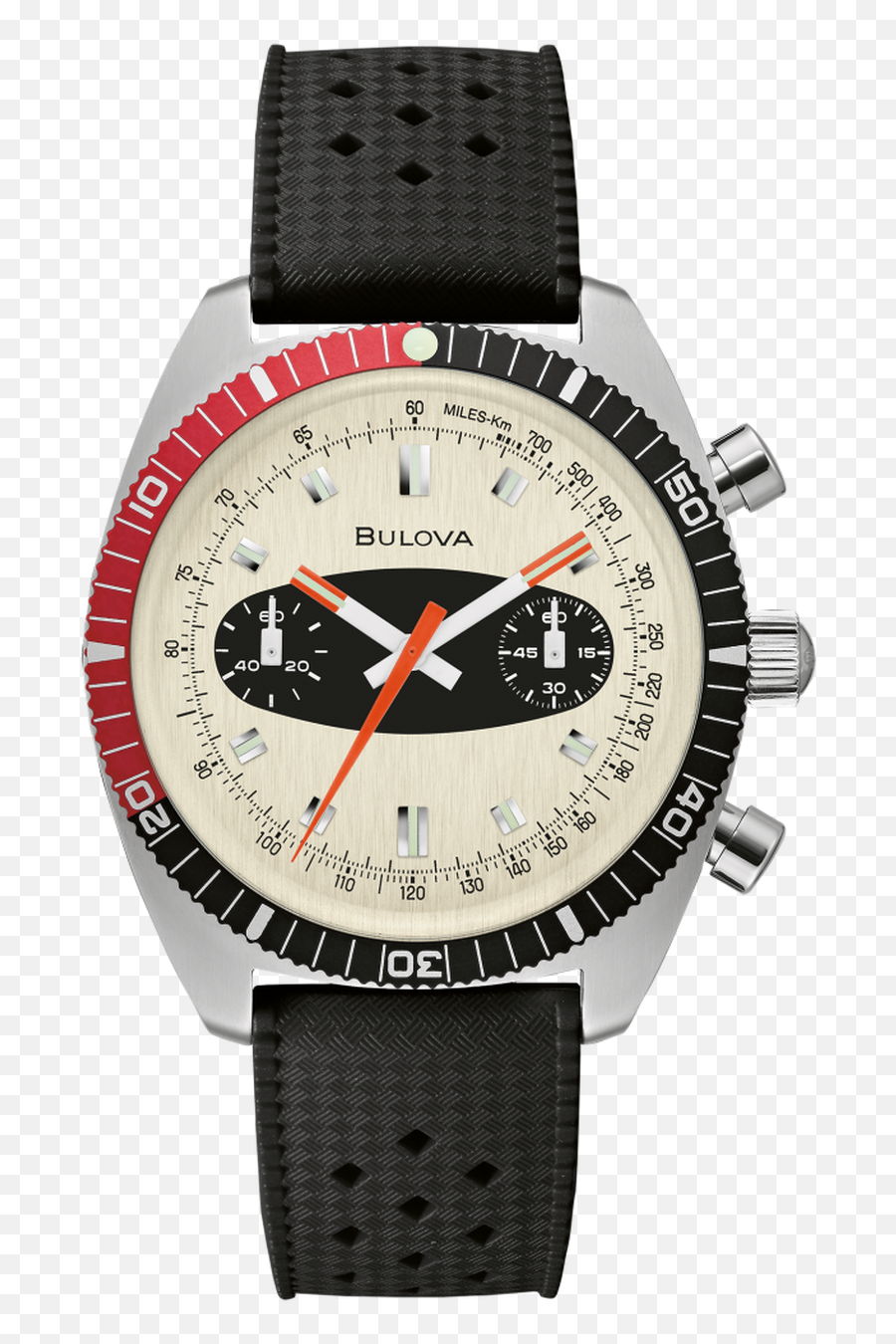 Details About New Bulova Surfboard Chronograph A Ivory Dial Rubber Band Menu0027s Watch 98a252 - Bulova 98a252 Png,Rubber Band Png