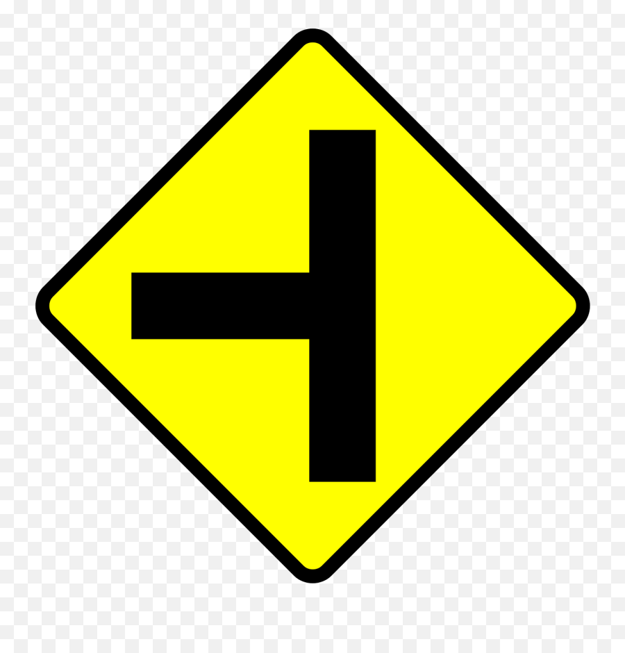 Junction Street Caution Sign Png Picpng - Side Road Sign Png,Caution Icon