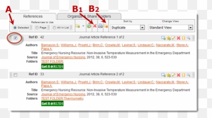 Deleting Duplicates - RefWorks Legacy older version User Dot png