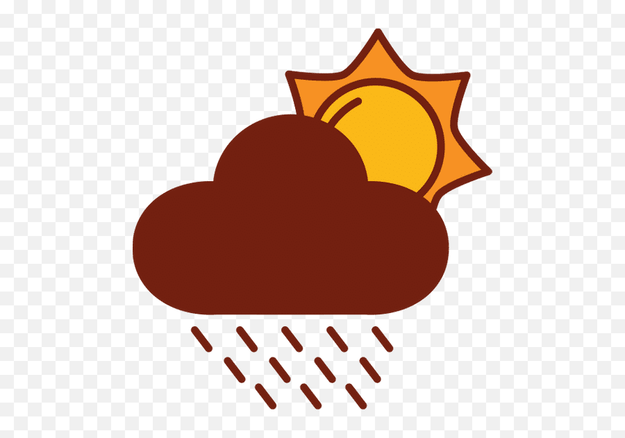 Sun Hot With Cloud And Rain Fill Style Icon - Canva Png,Hot Sun Icon