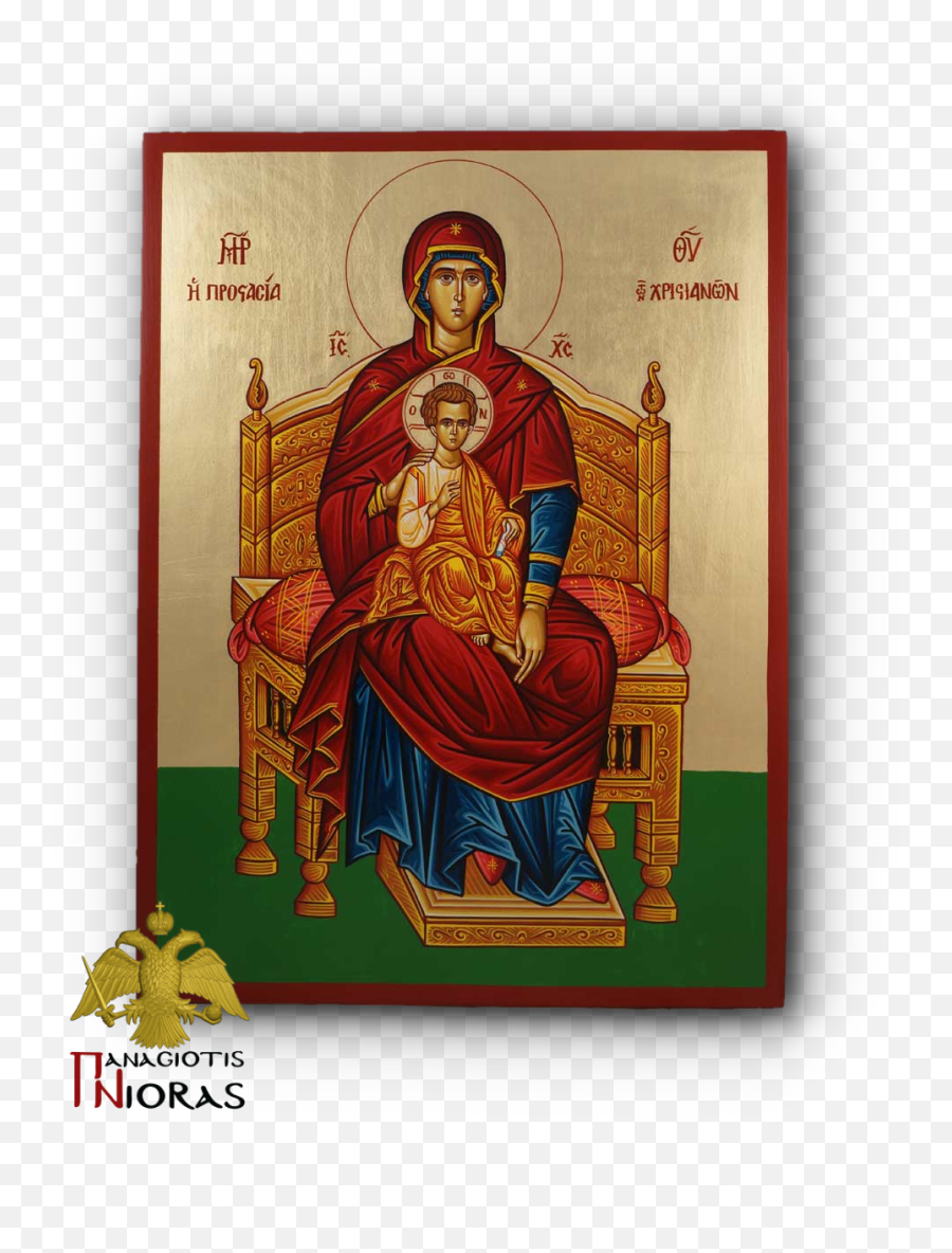 Hagiography Holy Theotokos Enthroned Byzantine Icon - Picture Frame Png,Throne Icon