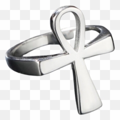 Unique Ankh Design Cross Ring Unisex - Solid Png,Ankh Icon