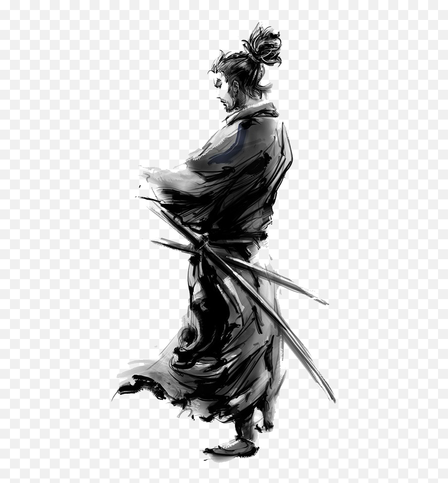 Samurai Transparent Image - Miyamoto Musashi Drawing Png,Samurai Png
