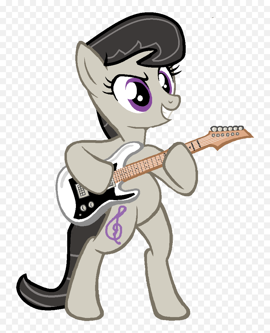 Grapefruitface1 Derpibooru Exclusive Guitar Octavia - Mlp Base Playing Guitar Png,Cartoon Guitar Png