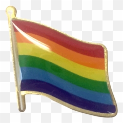 Pride Lapel Pin Waving Flag - png