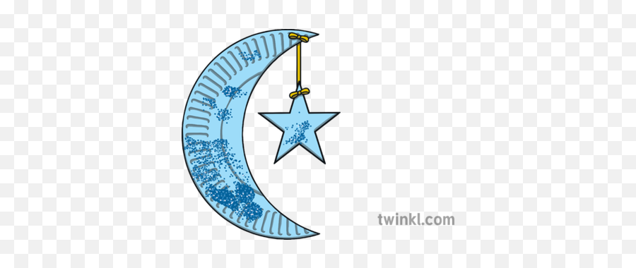 Paper Plate Moon And Star Decoration Crescent Symbol - Paper Plate Moon And Star Png,Islam Symbol Png