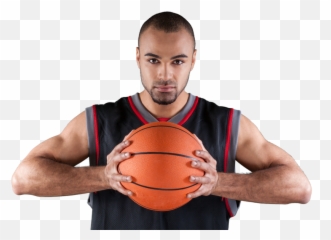 Basketball Player Holding Ball - Below the Rim Png