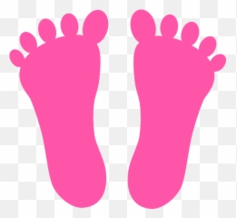 Footprint Clipart Barefoot - Clip Art Foot Prints Full Pink Footprints Clipart Png,Foot Print Png