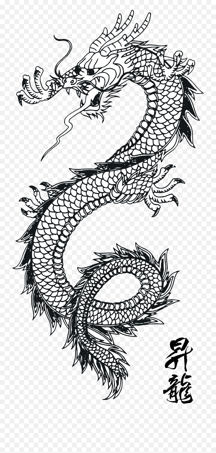 Dragon Tattoos Png Clipart All - Traditional Chinese Dragon Black And White,Tatoo Png