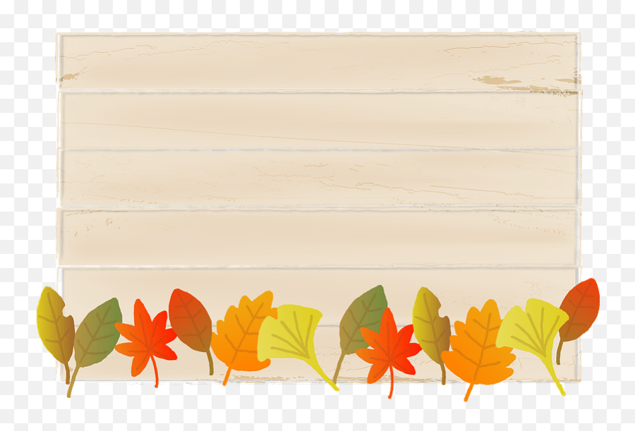 Wooden Board Autumn Leaves Clipart - Wooden Board Clipart Png,Autumn Leaves Transparent