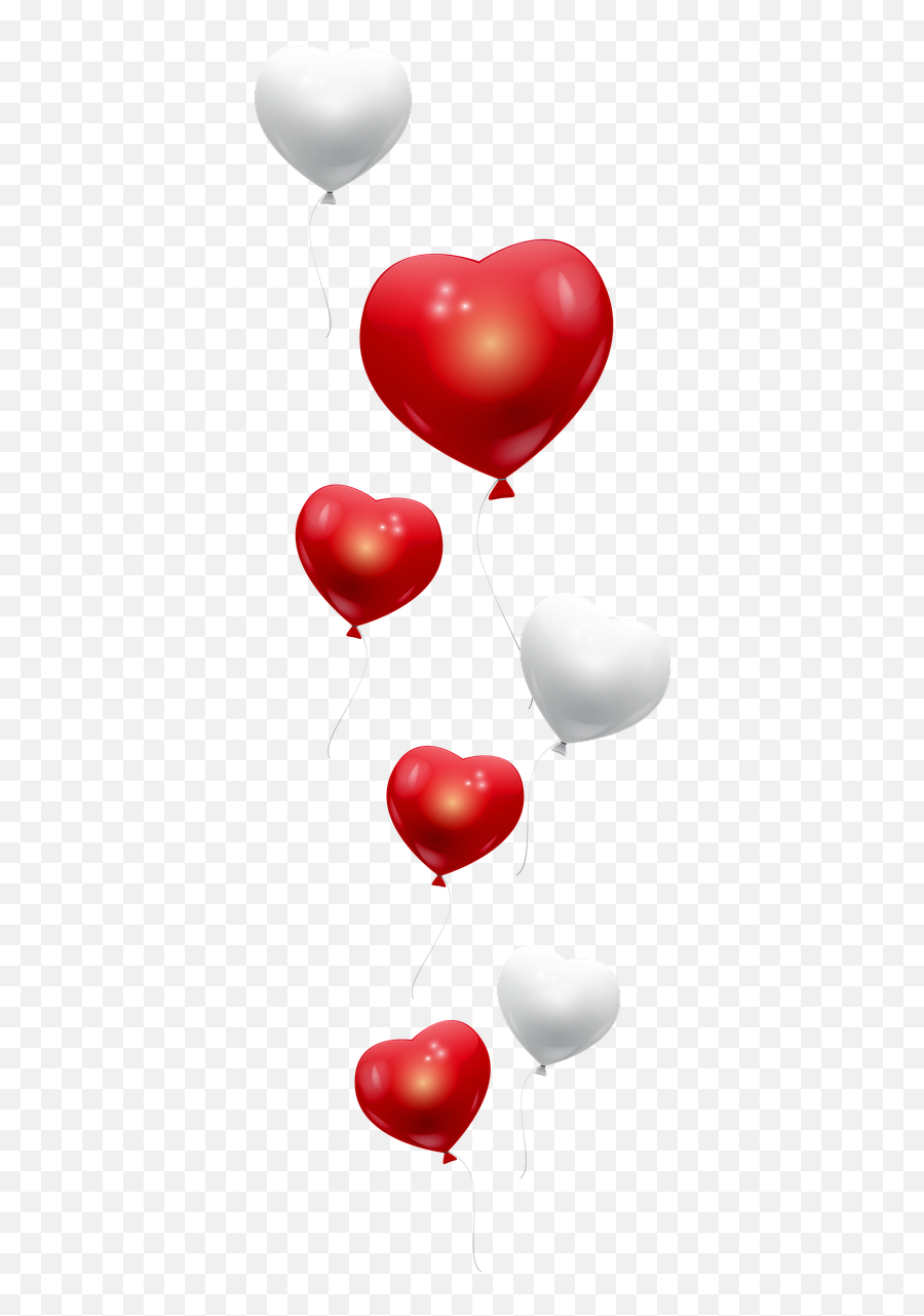 Valentine Balloons Heart - Free Image On Pixabay Balon Merah Putih Png,Heart Balloons Png