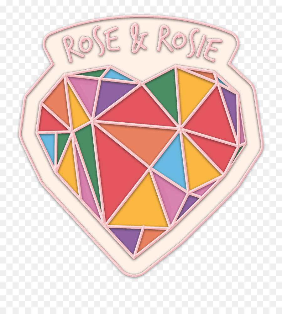 Geometric Rainbow Heart Enamel Pin Badge - Geometric Png,Rainbow Heart Png