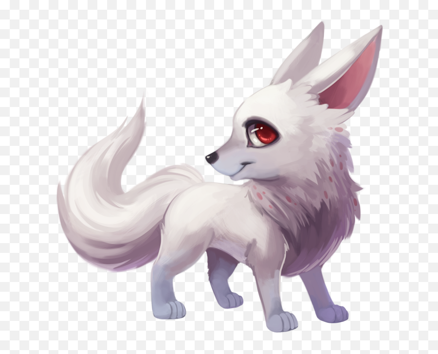 Download White Fox Transparent Background Png - Kawaii Cute Wolf Transparent Background,Fox Transparent Background
