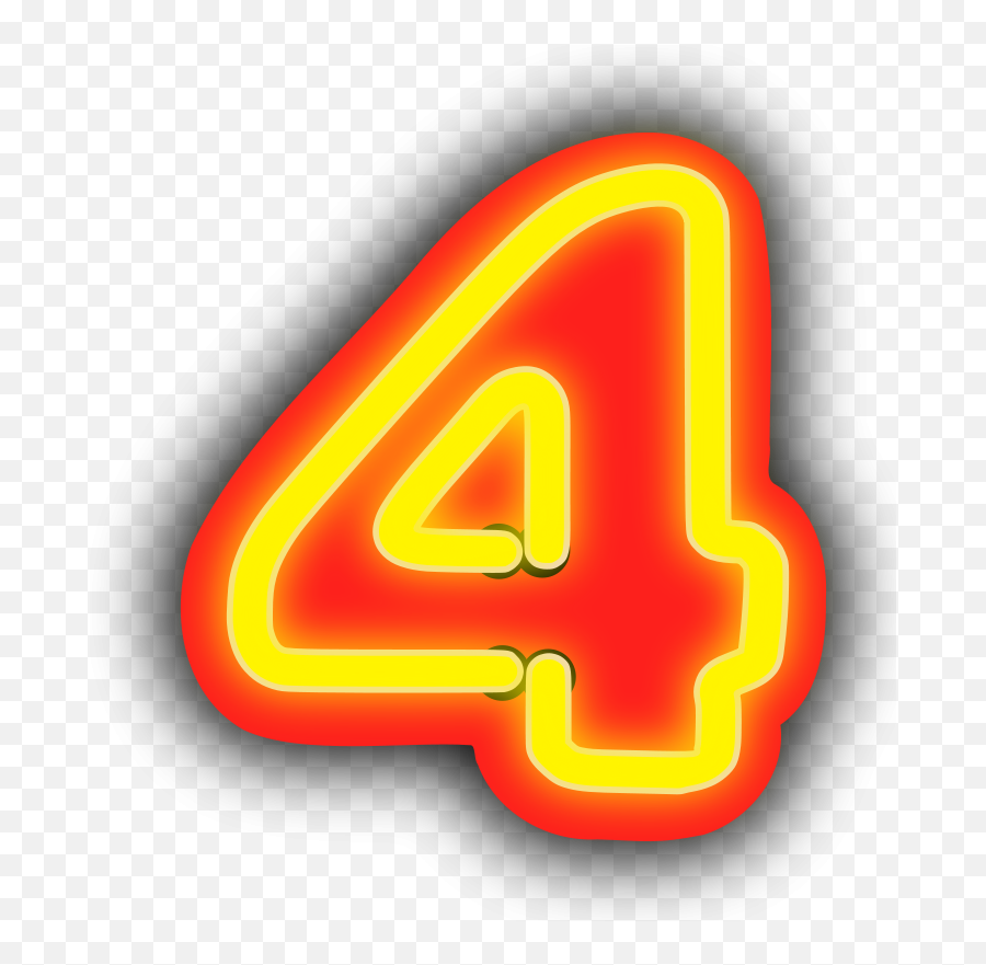 Autumn Term - Number 4 Png Neon,Number 4 Transparent Background