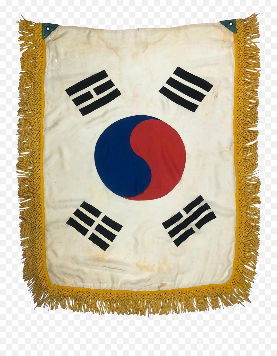 Vintage Fringed Flag Of South Korea - Korea Master Scholarship 2021 Png,South Korea Flag Png