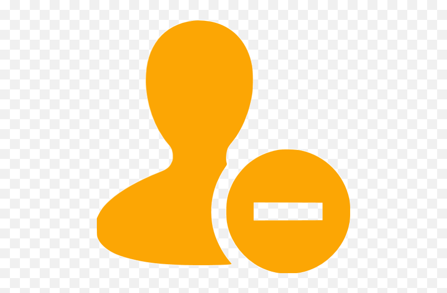 Orange Remove User Icon - Delete Your Account Icon Png,Delete Account Icon