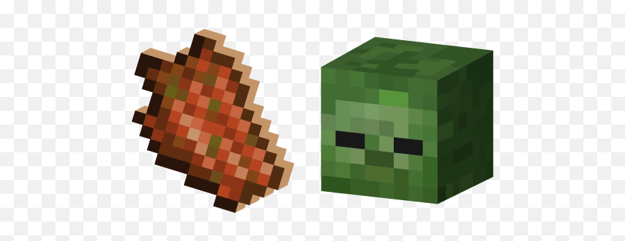 Minecraft Rotten Flesh And Zombie Cursor U2013 Custom - Fictional Character Png,Minecraft Zombie Png