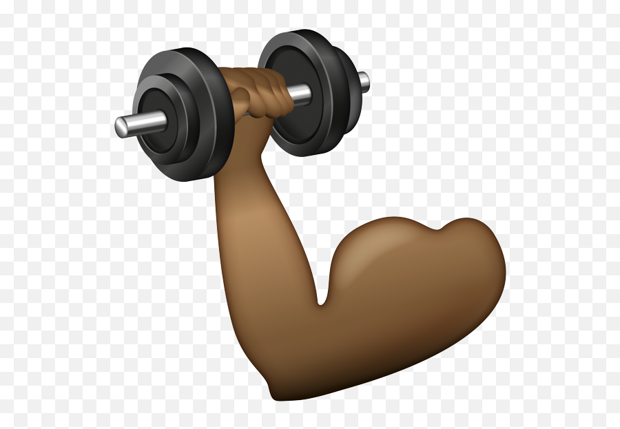 Flex Emoji Brown - Dumbbell Png,Icon Variant Weight