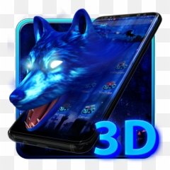 3d Neon Ice Wolf Launcher Theme 112 Apk Download - com Portable Communications Device png