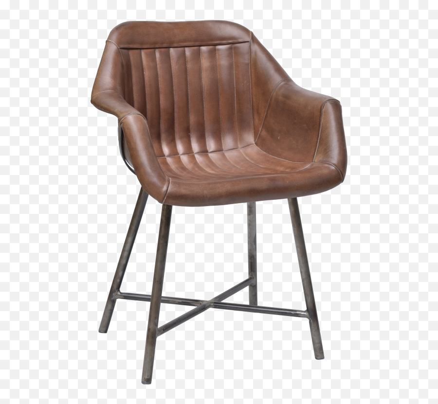 Icon Cool Lounge Chair In Leather And With Armrest - Brun Læder Spise Stol Png,Lounge Chair Icon