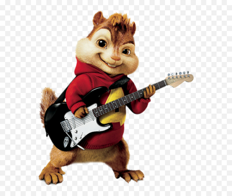 Transparent Alvin With His Guitar Png Image