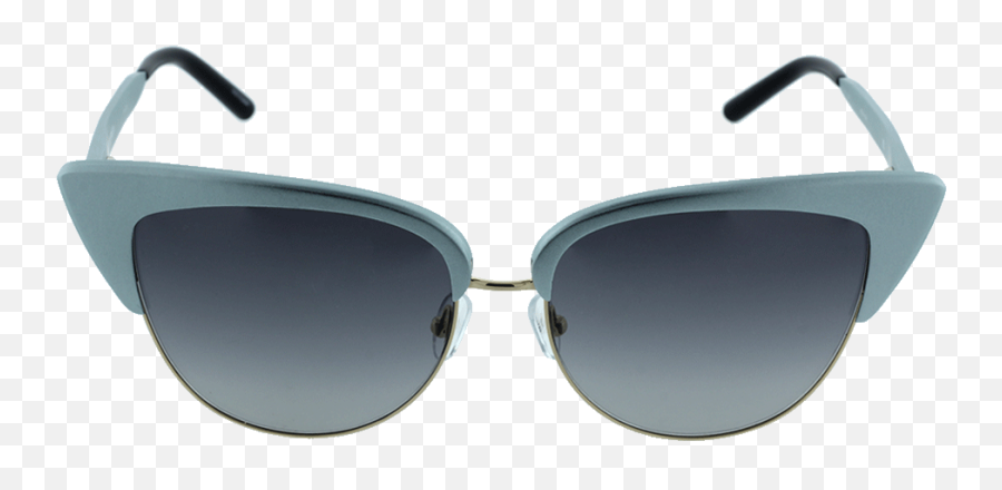 Cat Eye Gold Trim Sunglasses Blue Png