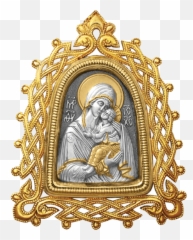 Icon Pendant U201cour Lady Of Yaroslavlu201d With Openwork Frame Png