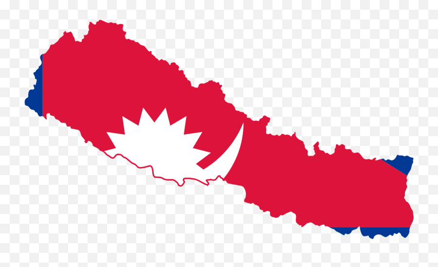 Flag Map Of Nepal - Nepal Flag And Map Png,Nepal Flag Png