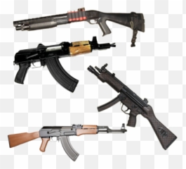 Hand Holding Bag Of Guns - Ak 47 png