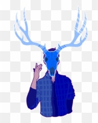 Download Hd Mule Deer Skull Tattoo Transparent Png Image - Simple Drawing