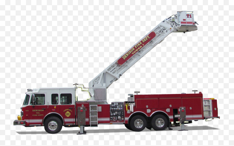 100 Ft - Mid Mount Ladder Truck Png,Fire Truck Png