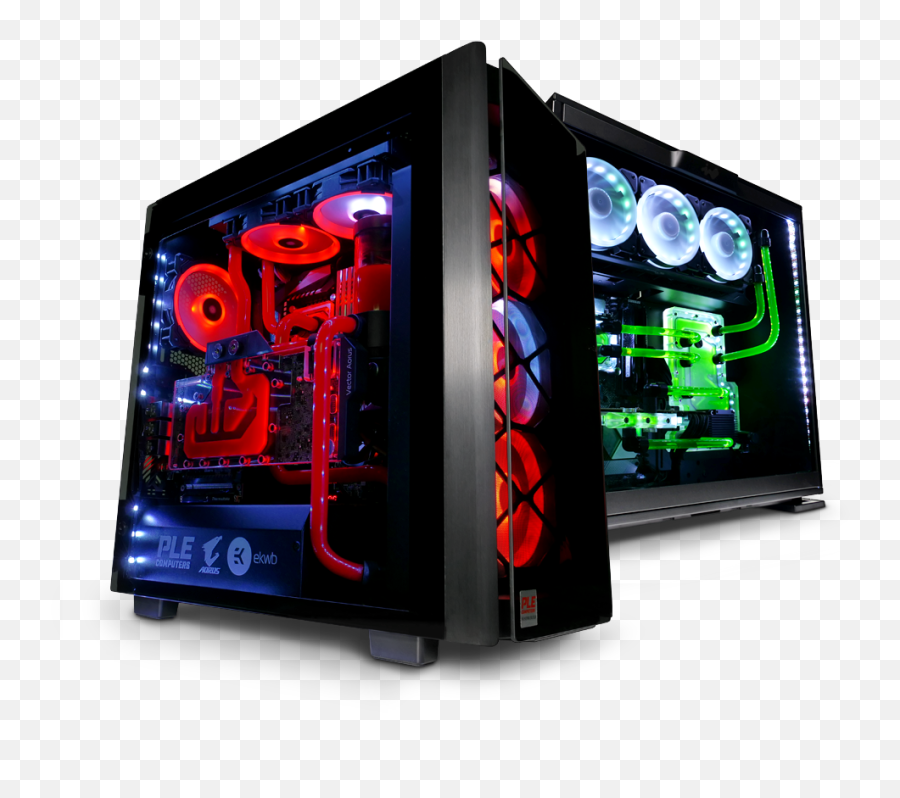 Shop Cooling - Water Cooling Ple Computers Black And Red Watercooled Pc Png,Computer Transparent