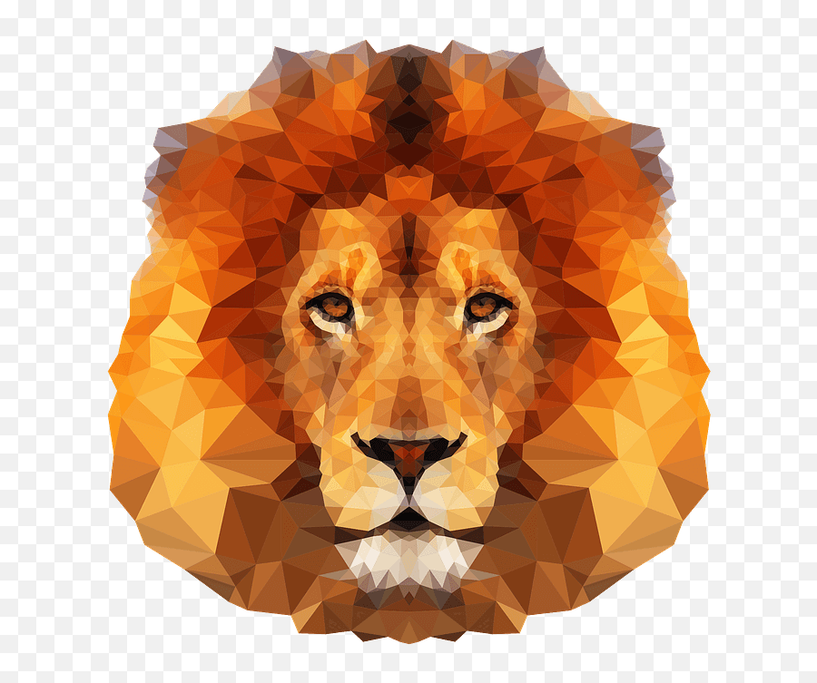 Low Poly Lion Face Clipart - Lion Face Animated Png,Lion Face Png