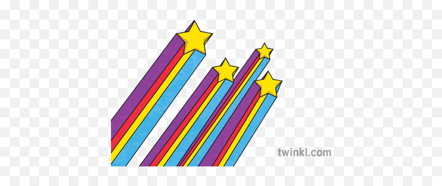 Shooting Stars With Rainbow Trails - Graphic Design Png,Shooting Star Transparent