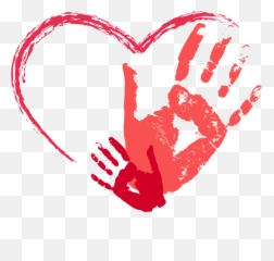 Pin - Coração Com Pintura De Maos Png,Hand Print Png