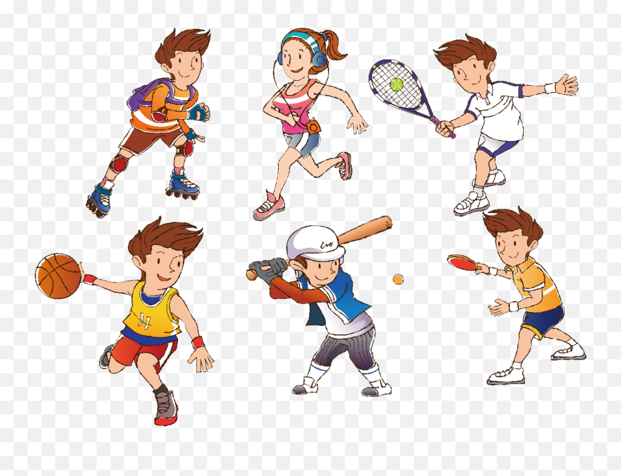 Cartoon Athlete Clip Art Athletes Transprent Png - Play Sports Clipart Png,Athlete Png