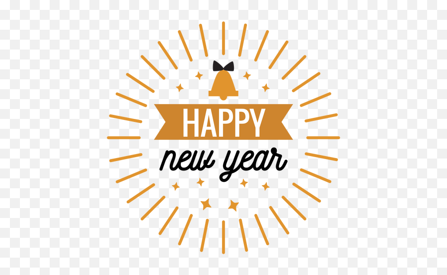 Happy New Year Badge Star Bell Sticker - Transparent Adesivo Feliz Ano Novo Png,Happy New Year Png Transparent