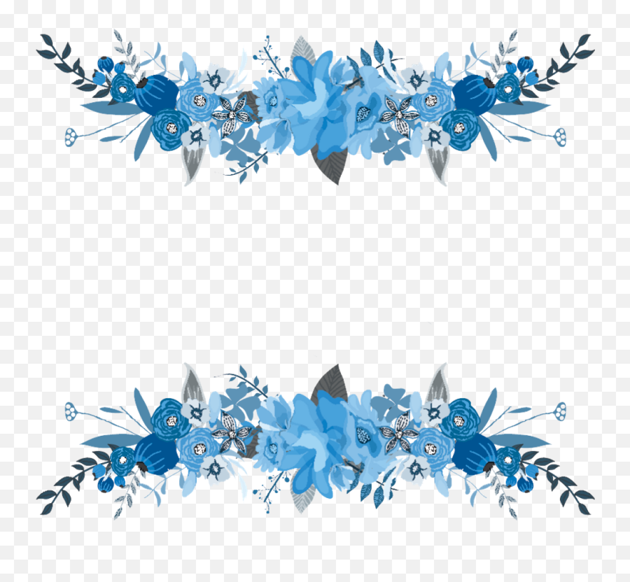 Clipart Border - Blue Flower Border Png,Blue Frame Transparent