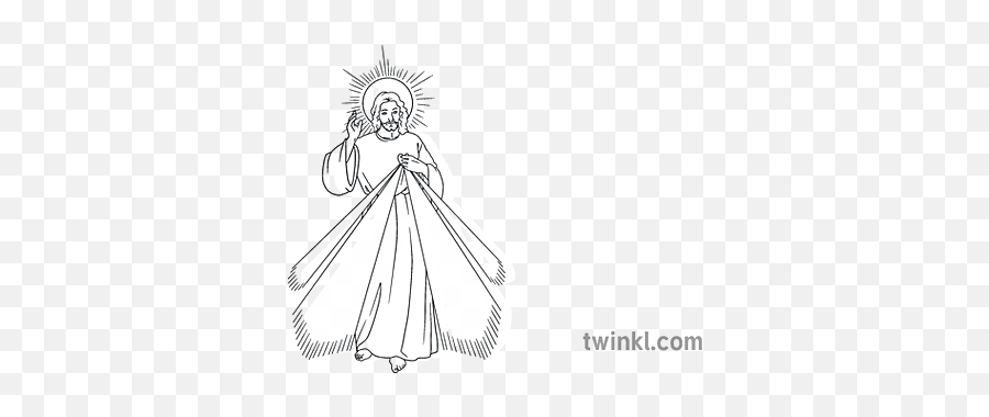 Template Of Divine Mercy Ver 1 Illustration - Twinkl Fictional Character Png,Divine Mercy Imaage Icon