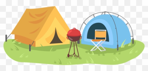 Premium Campsite In Forest Illustration Pack From Holidays - Camping Cartoon With Friend png