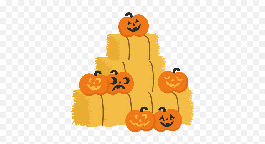 Jack - Olanterns On Hay Bales Svg Cutting Files Pumpkin Svg Pumpkins On Straw Clip Art Png,Hay Png