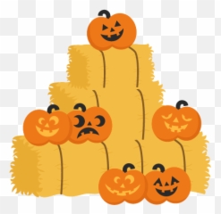 Jack - Olanterns On Hay Bales Svg Cutting Files Pumpkin Svg Pumpkins On Straw Clip Art Png,Hay Png
