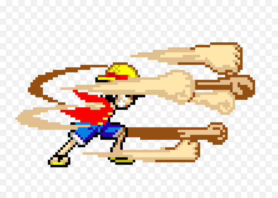 Download Luffy Gatling - Pixel Art One Piece Png Image With Luffy Pixel Art Png,One Piece Png
