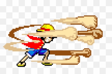 Download Luffy Gatling - Pixel Art One Piece Png Image With Luffy Pixel Art Png,One Piece Png