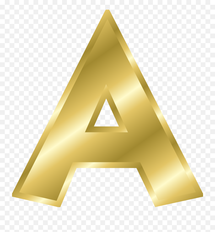 Triangle Clip Gold Transparent Png - Alphabet Gold Letters,Gold Triangle Png