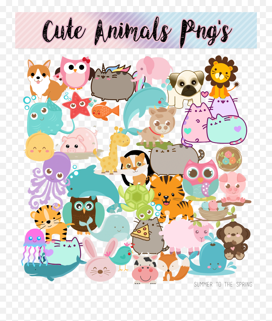 Picture Black And White Typegoodies Me Cute Png - Cute Cute Cartoon Spring Animals,Cartoon Animals Png