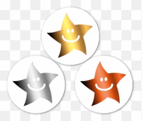 Gold Silver And Bronze Star Mini Stickers Png